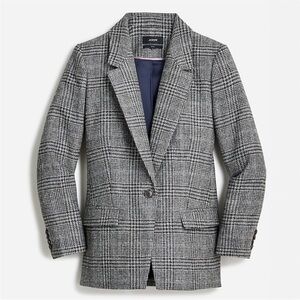 J Crew Willa Blazer - Houndstooth Wool - Gray Multi - Size 6